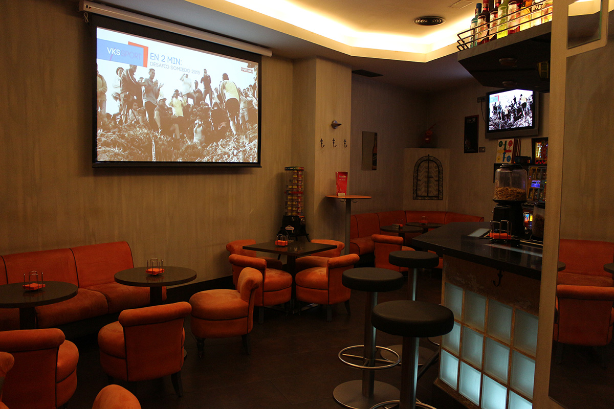 Big Screen at Karakter Bar, Malaga