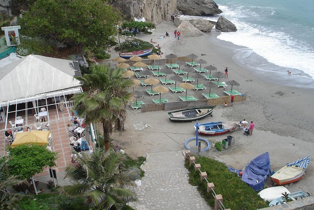 Beach of the city of Nerja (Andalusia) - Spain