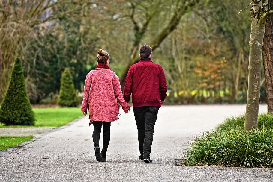 Walking in a park