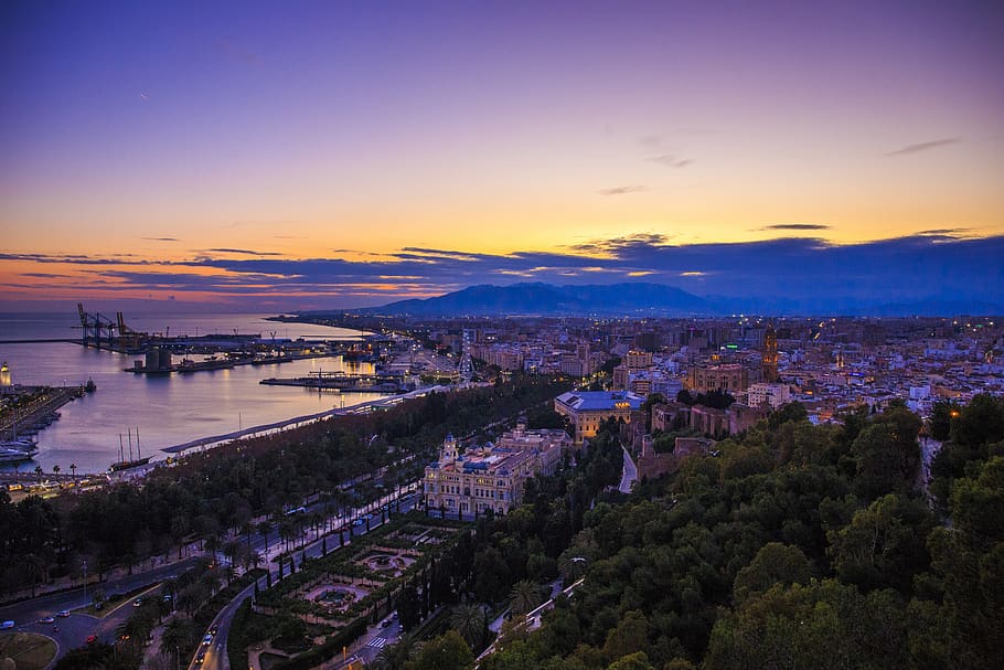 Malaga in the evening