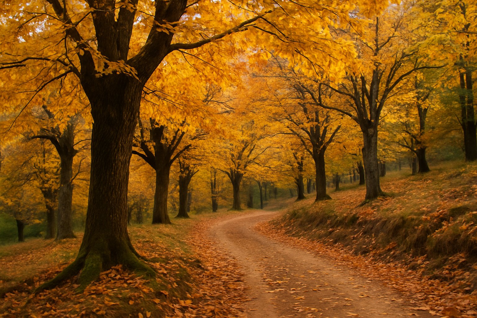 autumn chestnut forest Andalusia